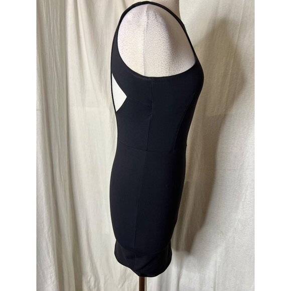 Donna Mizani Black Cutout Bodycon Dress L Nylon/Spandex Goth Mini - Picture 4 of 10